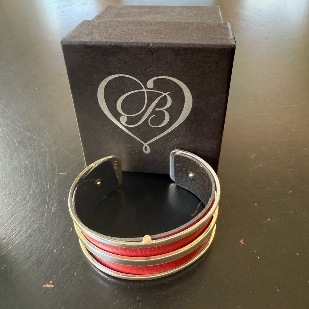 Elegant Red and Black Cuff Bracelet